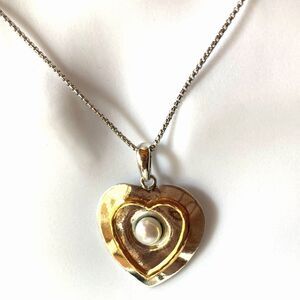 FRESH WATER PEARL Heart Pendant With Chain Cultured 14K Gold Over Silver